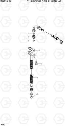 9580 TURBOCHARGER PLUMBING R220LC-9S, Hyundai