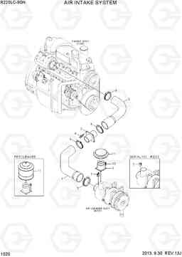 1020 AIR INTAKE SYSTEM(DRY TYPE) R220LC-9SH, Hyundai