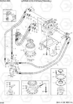 3120 UPPER HYD PIPING(TRAVEL) R220LC-9SH, Hyundai