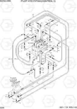 3220 PILOT HYD PIPING(CONTROL 3) R220LC-9SH, Hyundai