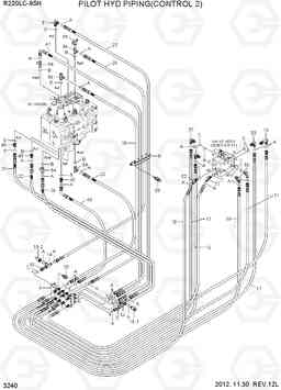 3240 PILOT HYD PIPING(CONTROL 2, #1576-) R220LC-9SH, Hyundai