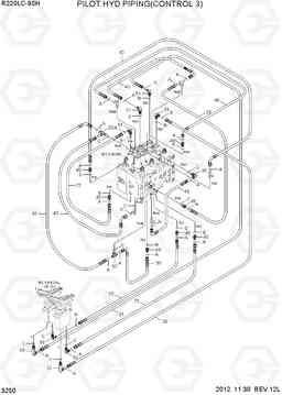 3250 PILOT HYD PIPING(CONTROL 3, #1576-) R220LC-9SH, Hyundai