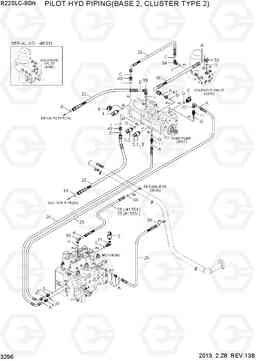 3296 PILOT HYD PIPING(BASE 2, CLUSTER TYPE 2) R220LC-9SH, Hyundai