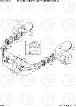 3300 TRAVEL HYD PIPING(T/MOTOR TYPE 1) R220LC-9SH, Hyundai