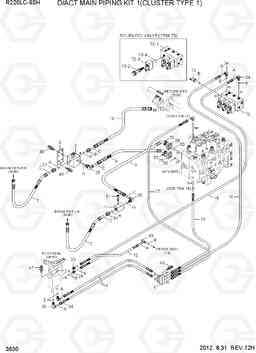 3630 D/ACT MAIN PIPING KIT 1(CLUSTER TYPE 1) R220LC-9SH, Hyundai