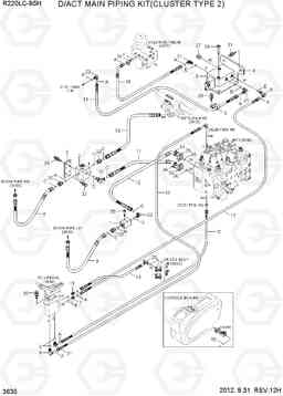 3635 D/ACT MAIN PIPING KIT(CLUSTER TYPE 2) R220LC-9SH, Hyundai