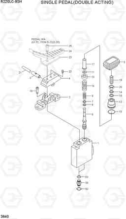 3640 SINGLE PEDAL(DOUBLE ACTING) R220LC-9SH, Hyundai