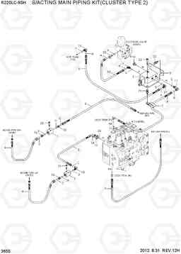 3655 S/ACTING MAIN PIPING KIT(CLUSTER TYPE 2) R220LC-9SH, Hyundai