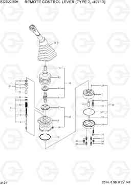 4121 REMOTE CONTROL LEVER (TYPE 2, -#2713) R220LC-9SH, Hyundai