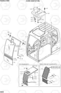 6020 CAB ASSY(1/4) R220LC-9SH, Hyundai