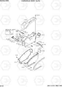 6110 CONSOLE BOX 1(LH) R220LC-9SH, Hyundai