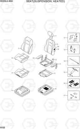 6155 SEAT(SUSPENSION, HEATED) R220LC-9SH, Hyundai