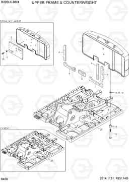 6400 UPPER FRAME & COUNTERWEIGHT R220LC-9SH, Hyundai