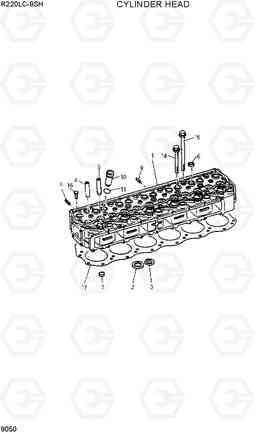 9050 CYLINDER HEAD R220LC-9SH, Hyundai