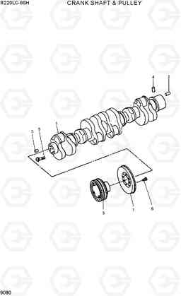 9080 CRANK SHAFT & PULLEY R220LC-9SH, Hyundai