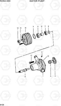 9120 WATER PUMP R220LC-9SH, Hyundai
