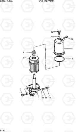 9180 OIL FILTER R220LC-9SH, Hyundai