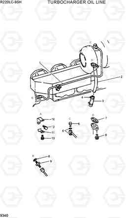 9340 TURBOCHARGER OIL LINE R220LC-9SH, Hyundai