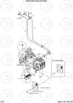 1140 HEATER MOUNTING R210NLC-7, Hyundai