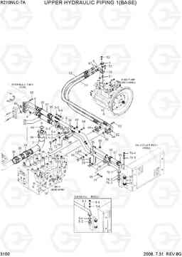 3100 UPPER HYDRAULIC PIPING(BASE) R210NLC-7, Hyundai
