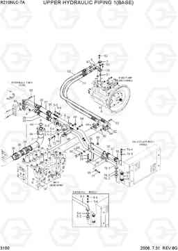 3100 UPPER HYDRAULIC PIPING(BASE) R210NLC-7, Hyundai