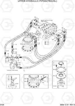 3120 UPPER HYDRAULIC PIPING(TRAVEL) R210NLC-7, Hyundai