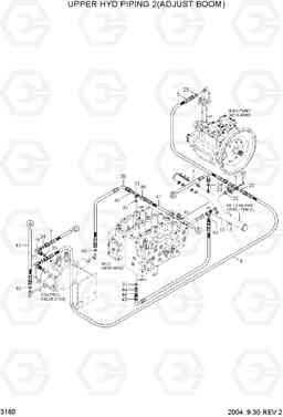 3160 UPPER HYDRAULIC PIPING 2(ADJUST BOOM) R210NLC-7, Hyundai