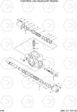 3165 CONTROL VALVE(ADJUST BOOM) R210NLC-7, Hyundai