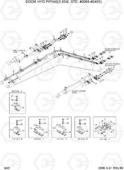 3401 BOOM HYD PIPING(5.65M, STD, #0098-#0465) R210NLC-7, Hyundai