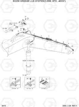 3410 BOOM GREASE LUB SYSTEM(5.68M,STD,-#0097) R210NLC-7, Hyundai