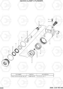 3456 QUICK CLAMP CYLINDER(#0039-) R210NLC-7, Hyundai