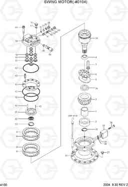 4100 SWING MOTOR(-#0104) R210NLC-7, Hyundai