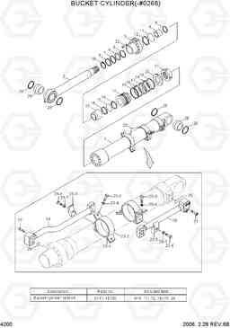 4200 BUCKET CYLINDER(-#0268) R210NLC-7, Hyundai