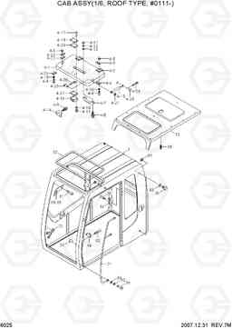 6025 CAB ASSY(1/6, ROOF TYPE, #0111-) R210NLC-7, Hyundai