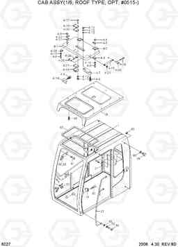 6027 CAB ASSY(1/6, ROOF TYPE, OPT, #0515-) R210NLC-7, Hyundai