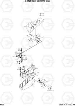 6100 CONSOLE BOX(1/2, LH) R210NLC-7, Hyundai