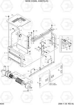 6220 SIDE COWL ASSY(LH) R210NLC-7, Hyundai