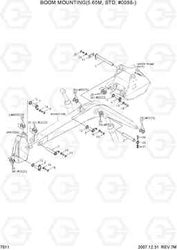 7011 BOOM MOUNTING(5.65M, STD, #0098-) R210NLC-7, Hyundai