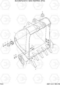 7310 BUCKET(0.87M3 SAE HEAPED, STD) R210NLC-7, Hyundai