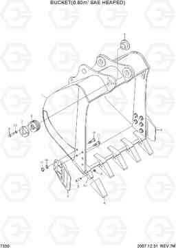 7330 BUCKET(0.80M3 SAE HEAPED) R210NLC-7, Hyundai