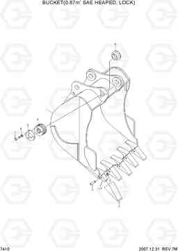 7410 BUCKET(0.87M3 SAE HEAPED, ROCK) R210NLC-7, Hyundai