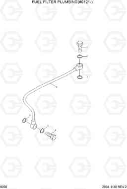 9200 FUEL FILTER PLUMBING(#0121-) R210NLC-7, Hyundai
