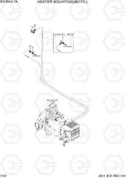 1141 HEATER MOUNTING(#0175-) R210NLC-7A, Hyundai