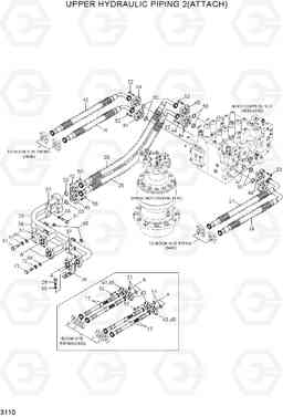 3110 UPPER HYDRAULIC PIPING 2(ATTACH) R210NLC-7A, Hyundai