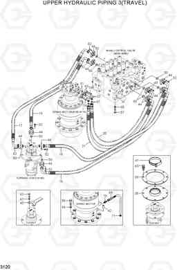 3120 UPPER HYDRAULIC PIPING 3(TRAVEL) R210NLC-7A, Hyundai