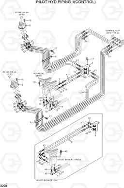 3200 PILOT HYDRAULIC PIPING 1(CONTROL) R210NLC-7A, Hyundai