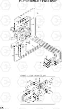 3210 PILOT HYDRAULIC PIPING 2(BASE) R210NLC-7A, Hyundai