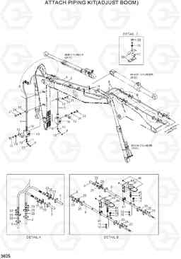 3625 ATTACH PIPING KIT(ADJUST BOOM) R210NLC-7A, Hyundai