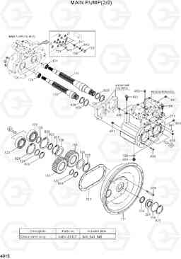 4015 MAIN PUMP(2/2) R210NLC-7A, Hyundai