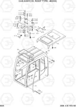 6025 CAB ASSY(1/6, ROOF TYPE, -#0008) R210NLC-7A, Hyundai